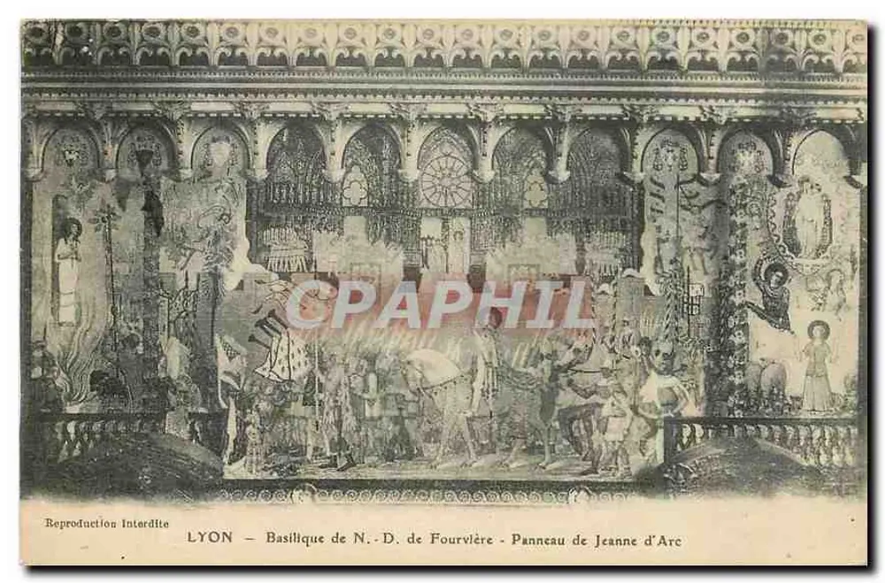 LYON — Basilique de N.-D. de Fourvière — Panneau de Jeanne d'Arc - Recto