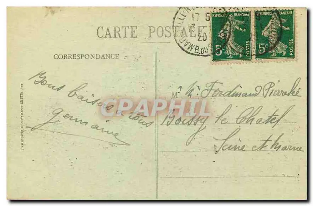 NICE - Treppen Lesage und Turm Bellande, Aussicht vom Schloss — Édition Giletta, Nr. 182 - Rückseite