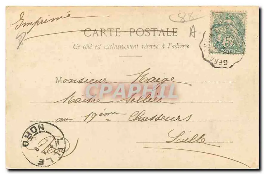 Gérardmer - Vale dos Lagos — Os Vosges — editor Ad Weick, N° 1934 - Verso