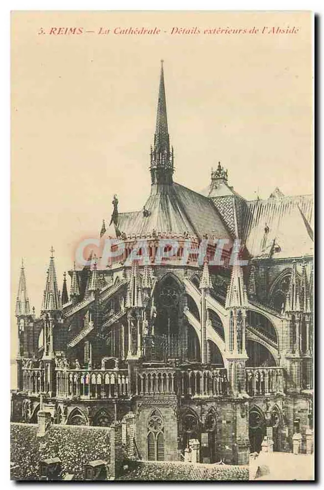 Reims — La Cathédrale — Détails extérieurs de l'Abside - Recto