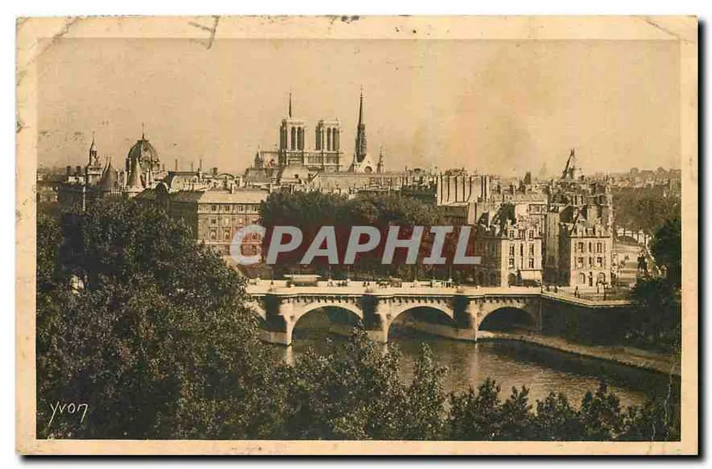 Paris — vue de la Seine avec Notre-Dame — Édition d'Art YVON, série 11, n° 202 - Frente