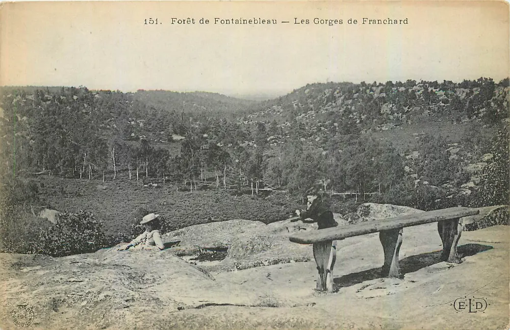 Forêt de Fontainebleau — Les Gorges de Franchard — Éditeur ELD, n° 151 - Recto