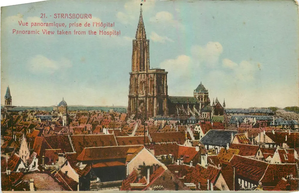 Straßburg — Panoramablick vom Krankenhaus — unbekannter Verlag, Nr. 21 - Vorderseite