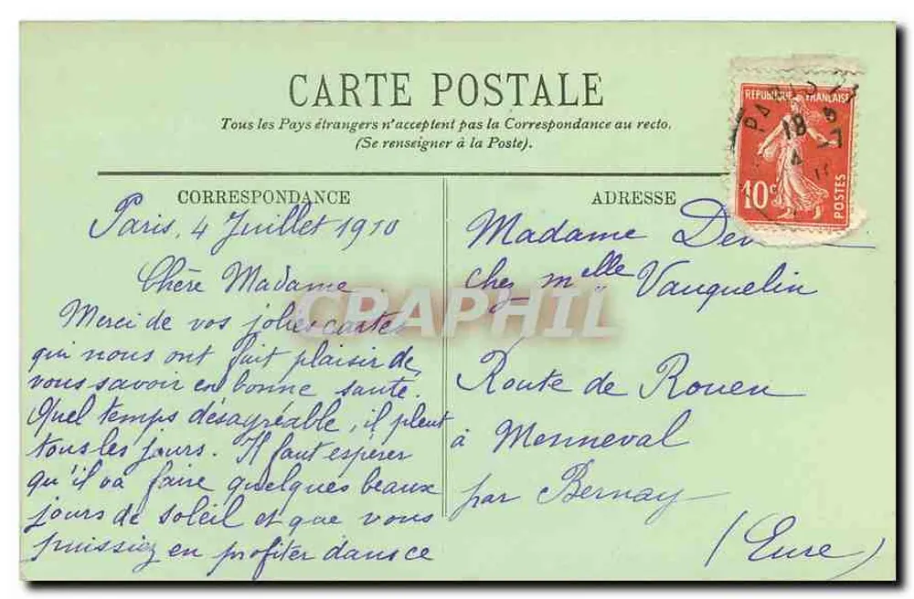 Fontainebleau — Vue sur le Canal — LL, n°398 - Verso