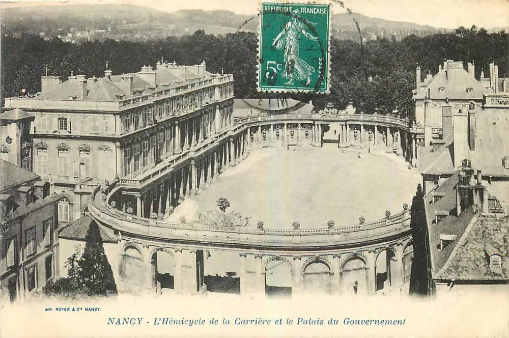 NANCY - Der Hemicycle der Carrière und das Palais des Regierungs — J.P. ROYER & Cie NANCY - Vorderseite