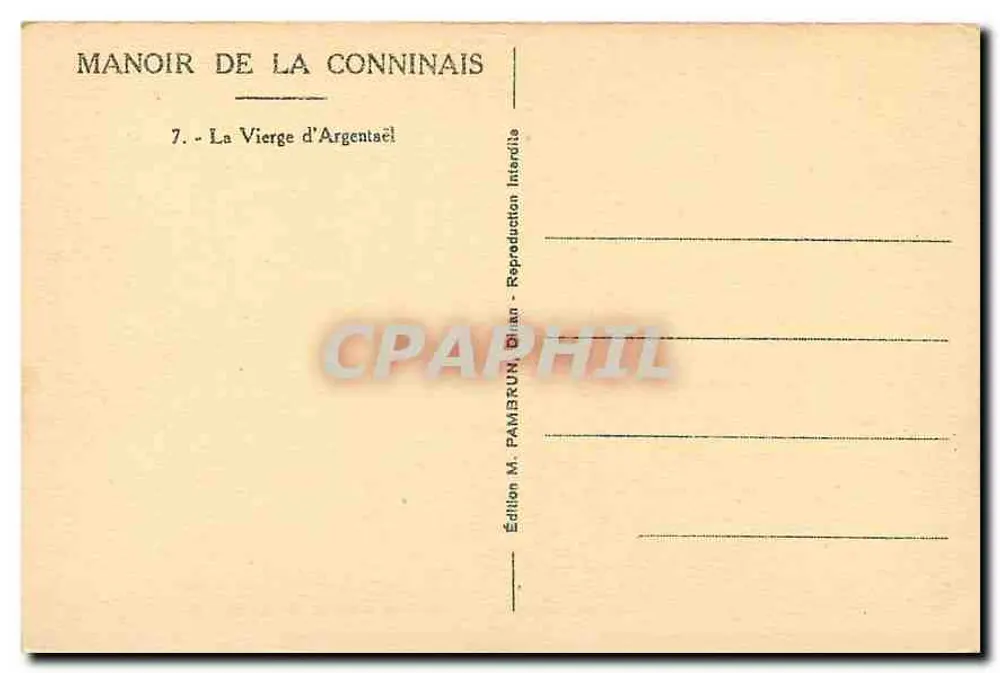 Dinan - Mahoir de la Conninais — estatua de la Virgen de Argentael - Reverso