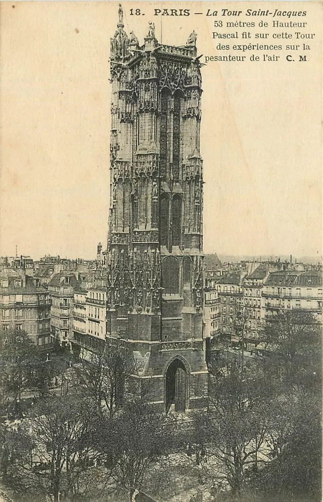 Paris — A Torre Saint-Jacques — C.M. editor, n° 18 - Frente