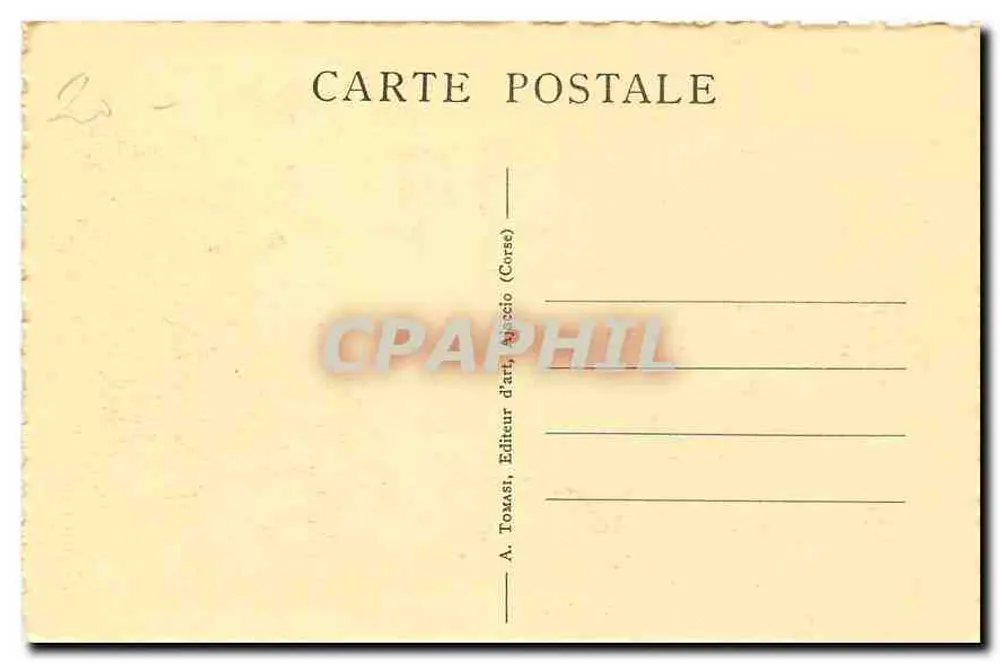 Calanches de Piana — Corse — editor A. Tomasi, Ajaccio - Verso
