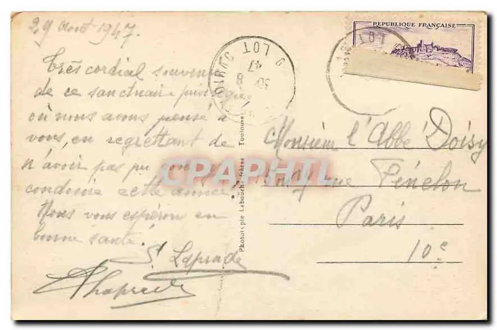 Rocamadour — Ansicht vom Weg des Bischofs — Verlag LF Monaco, Nr. 94 - Rückseite