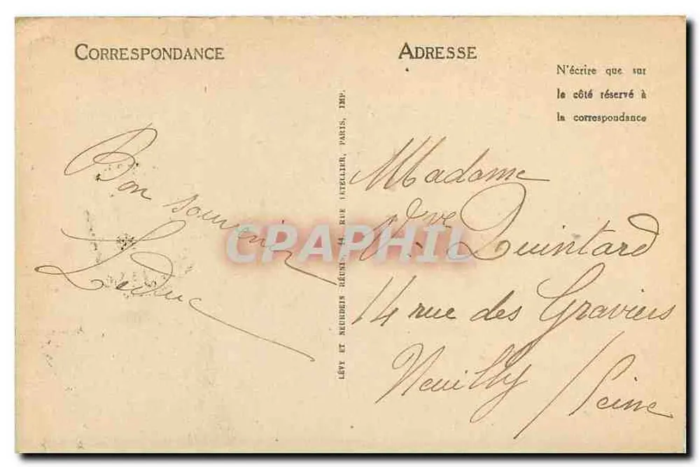 See von Annecy — Quinot und Berg Entr'Vernesses — LL. — Verlag Lévy et Neuberg, Paris - Rückseite