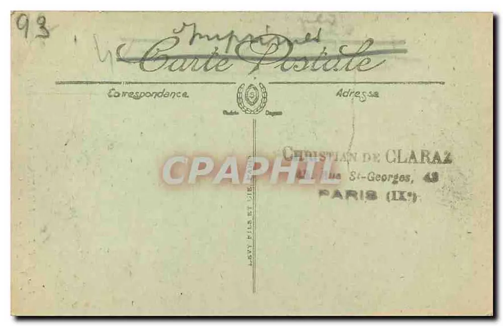 Env. de Cauterets — Cascades au Pont d'Espagne — éditeur Levy Fils et Cie - Verso