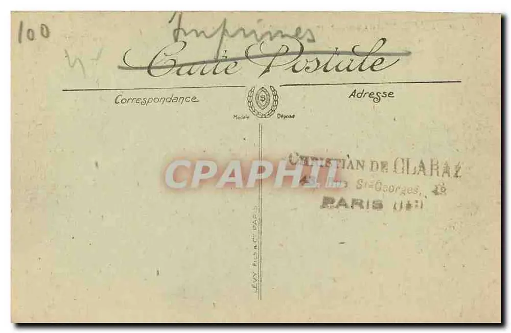 Env. de Cauterets — No Ponte da Espanha — LL. — Impressora Christian de Glaraz, Paris - Verso