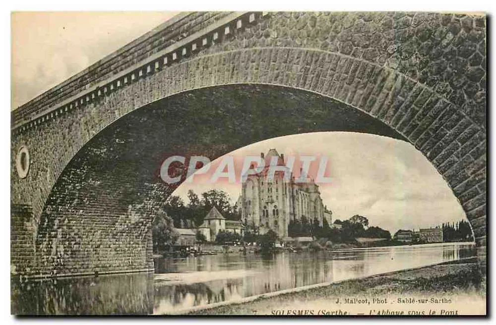 Sables-sur-Sarthe — L'Abbaye sous le Pont — J. Mallecot, Phot. Sables-sur-Sarthe - Recto