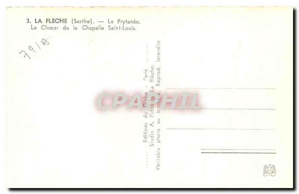 La Flèche (Sarthe) — Der Chor der Kapelle Saint-Louis — Éditions du Prytanée, La Flèche - Rückseite