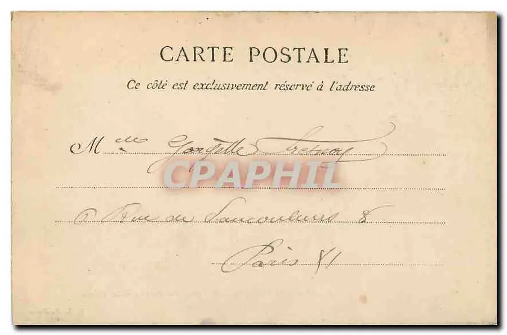 Fontainebleau — Der Karpfenteich und das Schloss — E. L. D. Paris n°3 - Rückseite