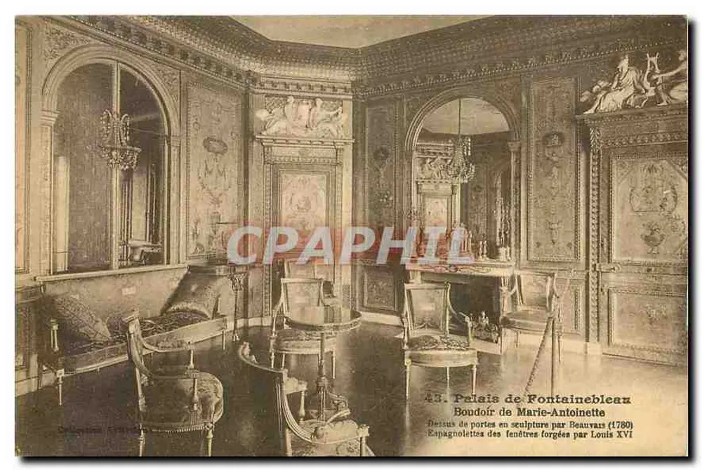 Schloss Fontainebleau — Boudoir von Marie-Antoinette — Verlag Lemenard, Nr. 43 - Vorderseite