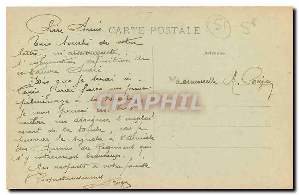 Reims — La Cathédrale, Petit Portail — Éditeurs C. C. C. (C. C. C.) - Verso