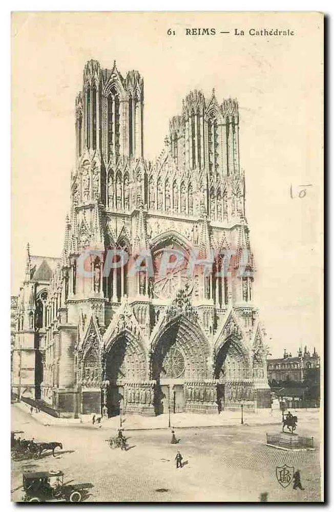 Reims — A Catedral — Editor não identificado, n° de série 61 - Frente