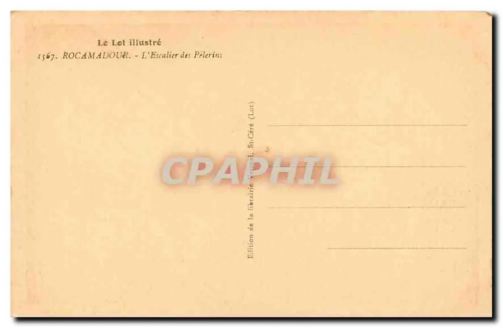 Rocamadour — Treppen der Pilger — Ausgabe der Buchhandlung Vézul, St-Céré (Lot) - Rückseite