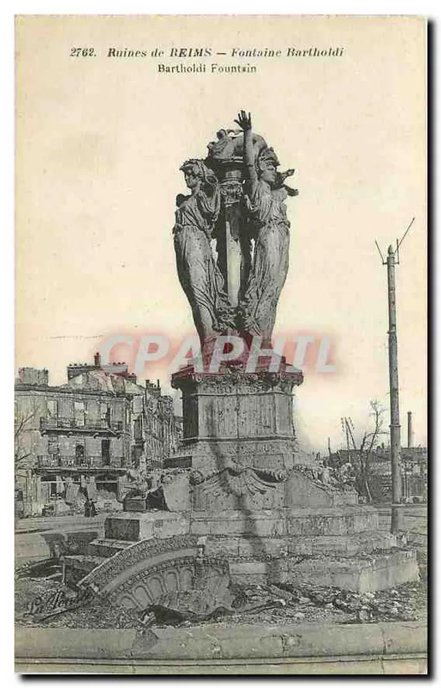 Ruínas de REIMS — Fontaine Bartholdi — 2762 - Frente