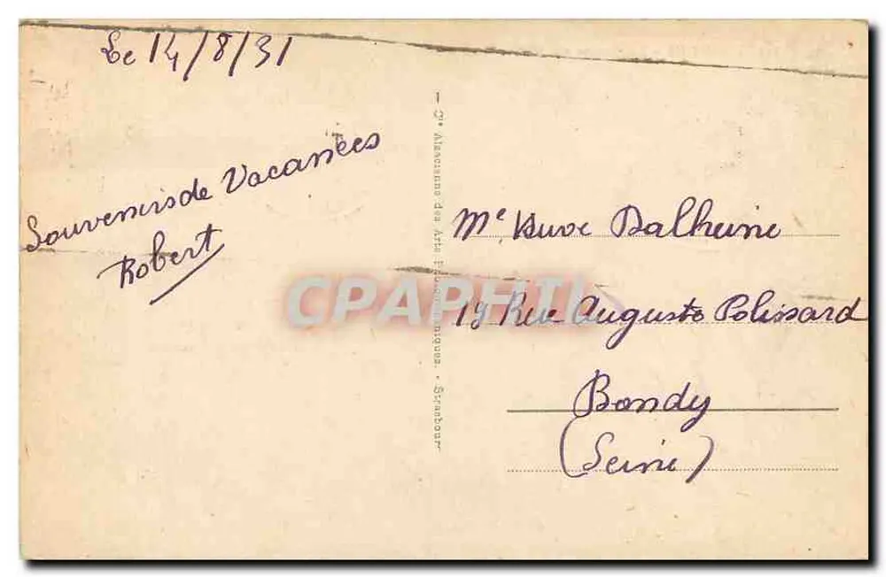 Lourdes - A Gruta em 1858 — Bilhete postal antigo n°231, editada pelos 'Albums des Arts Photographiques' - Verso