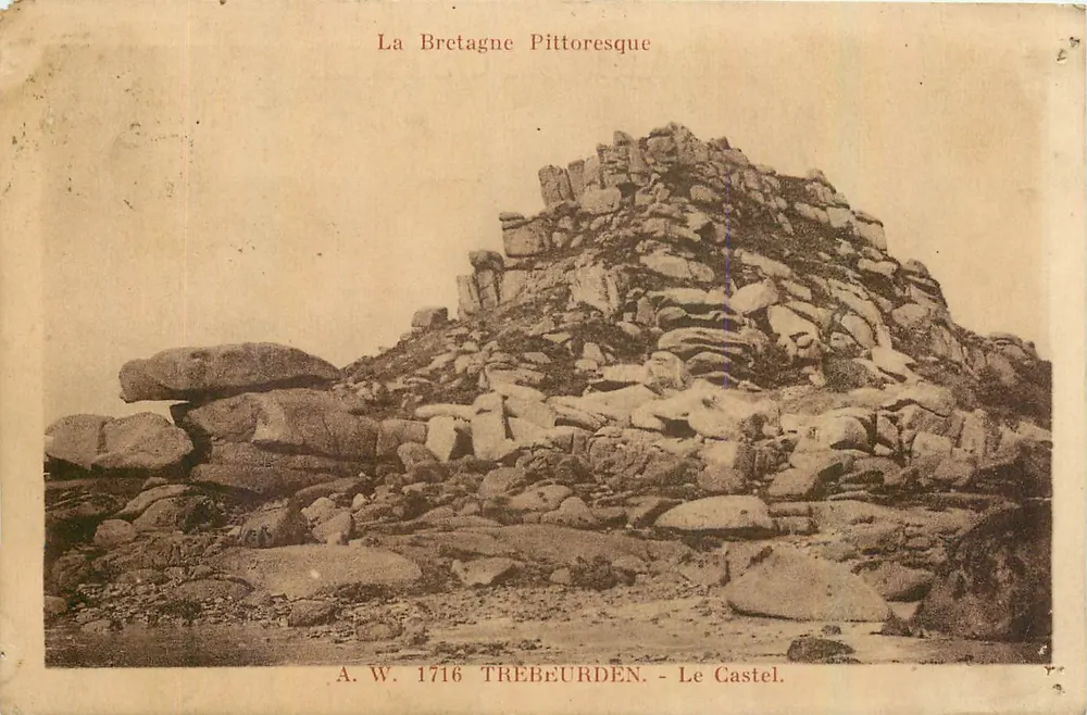 Le Castel — rochers de Trebeurden — éditeur A.W. n°1716 - Anverso