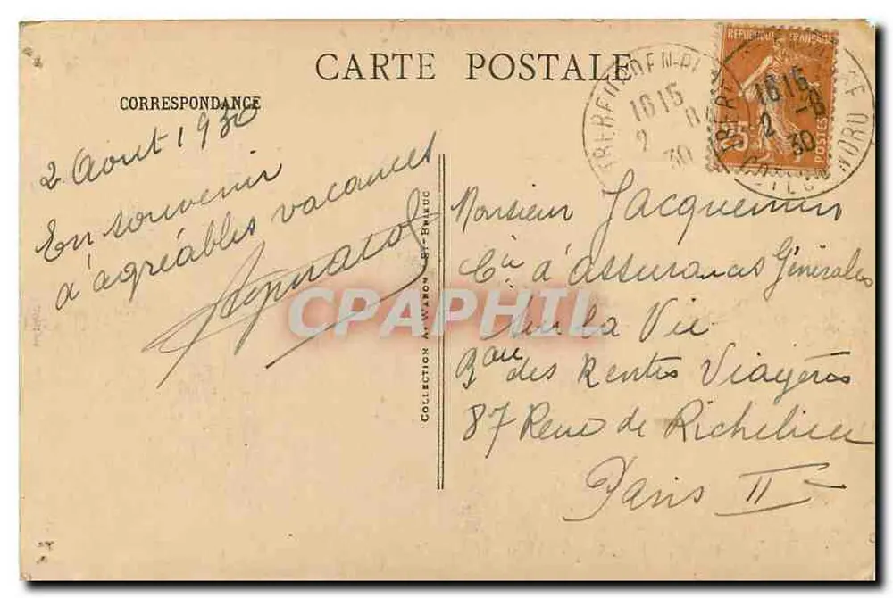 Le Castel — rochers de Trebeurden — éditeur A.W. n°1716 - Reverso