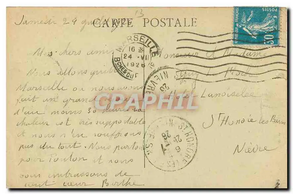 MARSEILLE — Vue générale sur N.-D. de la Garde - Verso