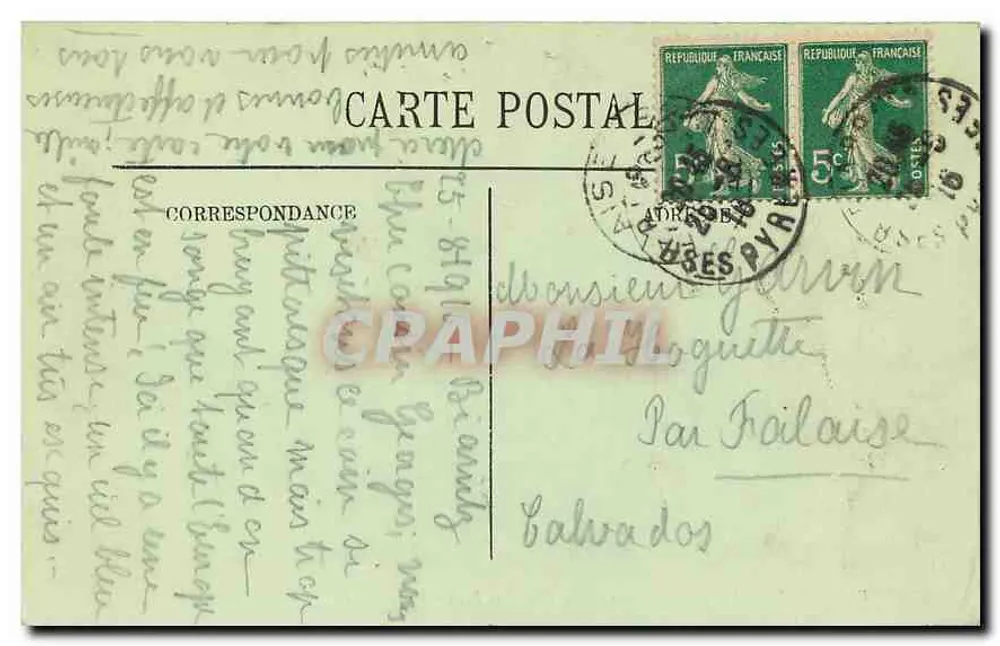 Blarritz — Ansicht des Rocher de la Vierge und Rocher Percé — LL. n°207 - Rückseite