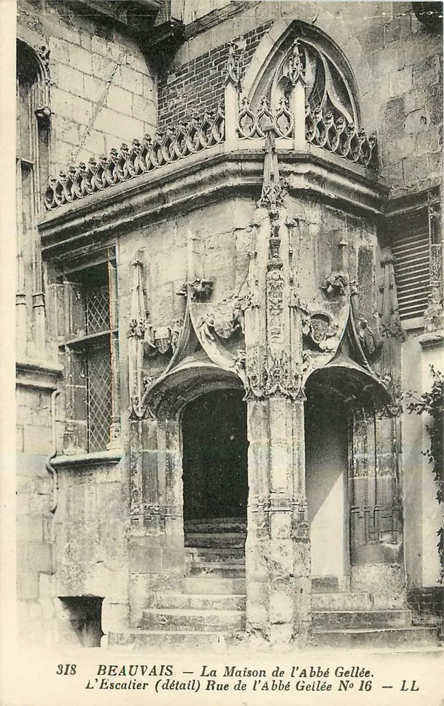 Beauvais — Die Treppe (Detail) Rue de l'Abbé Gellée Nr. 16 — LL - Vorderseite