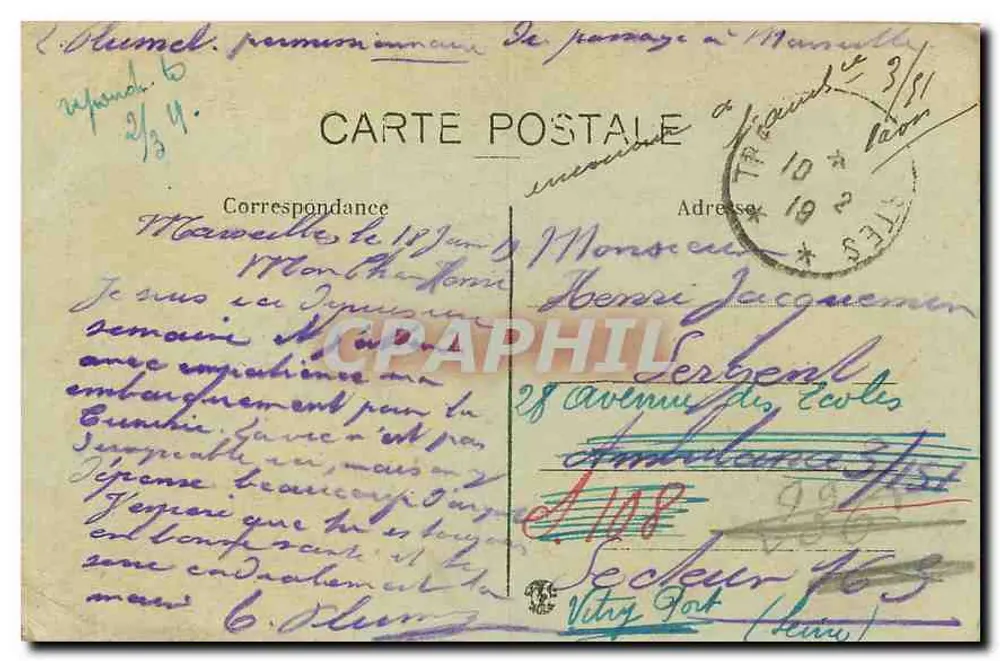 Marseille — Église Saint-Vincent-de-Paul — Les Réformés — J. F. - Verso