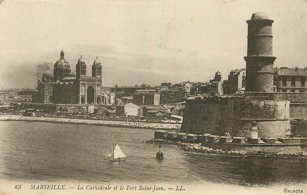 Marseille — Die Kathedrale und das Fort Saint-Jean — LL. — SELECTA - Vorderseite