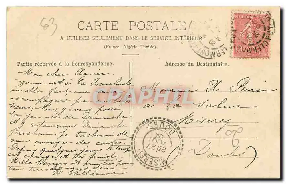 Clermont-Ferrand — La Fontaine d'Amboise — P. Juliolt, n°16 - Verso