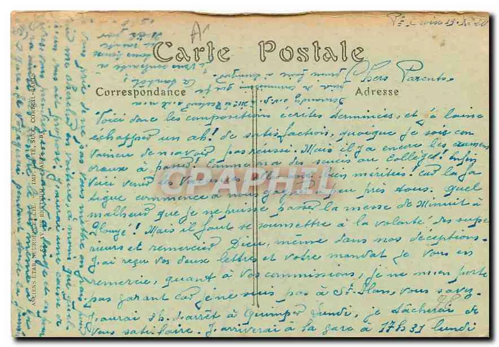 Palais de Versailles — La Table sur laquelle fut signé, le 28 juin 1919, dans la Galerie des Glaces, le Traité de Paix entre les Puissances alliées et associées et l'Allemagne — JND Phot. - Verso