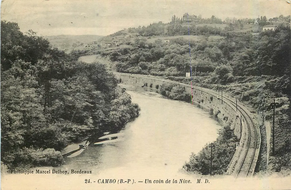 Cambo (B.-P.) — Um canto do rio Nive — Fototipia Marcel Delboy, Bordeaux - Frente