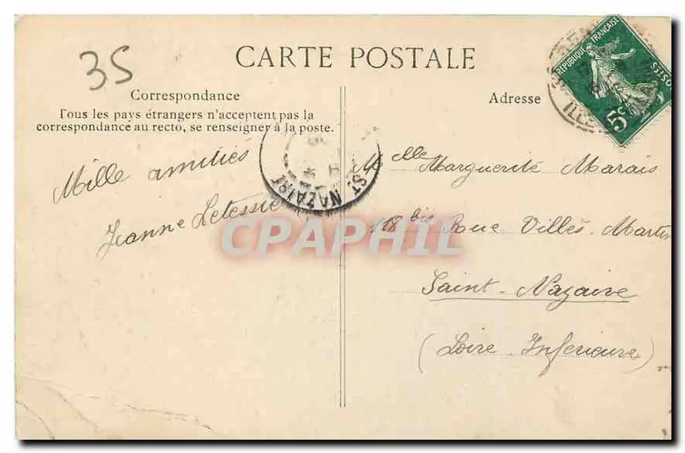 Dinard — La Plage, vue prise de la Malouine — Côte d’Emeraude, n°653 - Verso