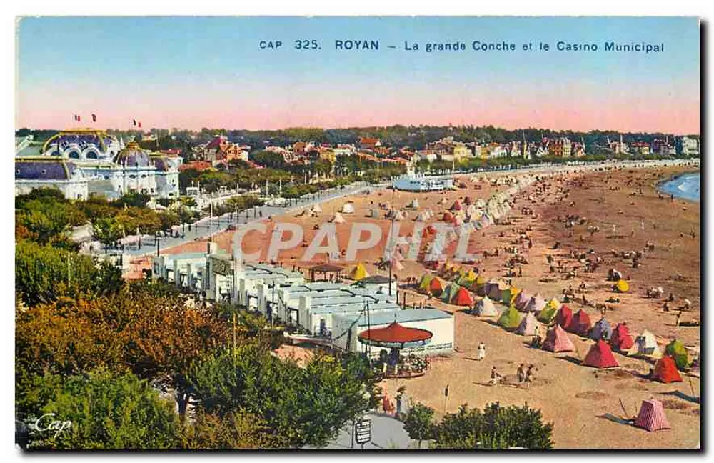 Royan — Blick auf die große Conche und das Municipale Casino — Cap 325 - Vorderseite