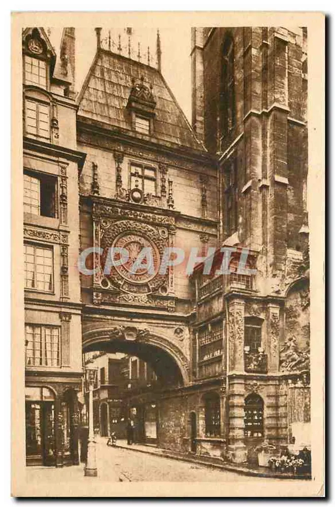 Rouen — La Grosse Horloge et la Fontaine — Édition française A - Recto