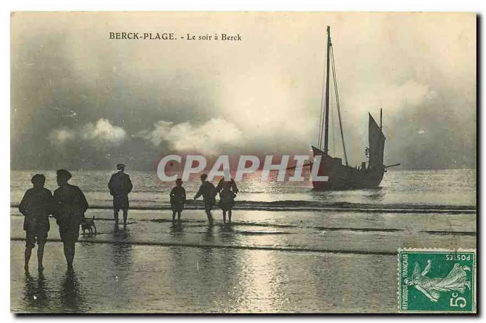 Berck-Plage — Wieczór w Berck — Wydawca L. Courtigano & A. Notre Dame-de-Schibis - Awers