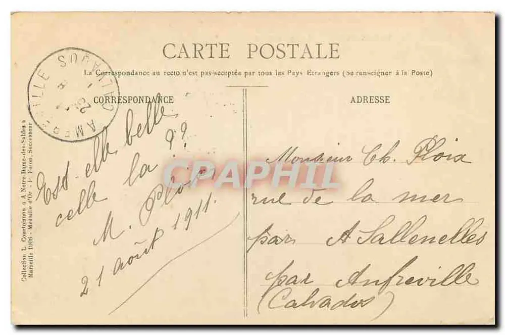 Berck-Plage — Wieczór w Berck — Wydawca L. Courtigano & A. Notre Dame-de-Schibis - Rewers