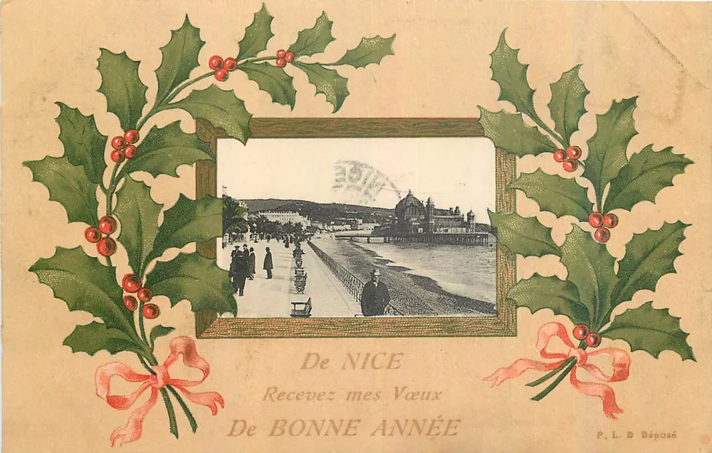 Vista de Nice — De NICE Receba meus cumprimentos de BOA ANOVA — P. L. D Depositado - Frente