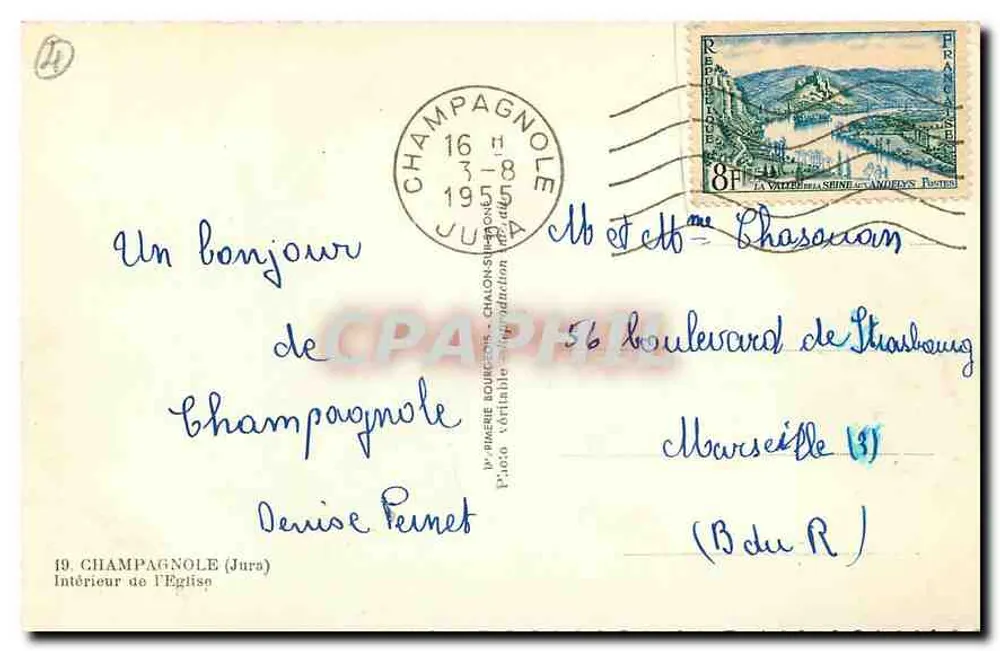 Interno della chiesa — Champagnole (Jura) — P. Frère, editore, n°19 - Verso