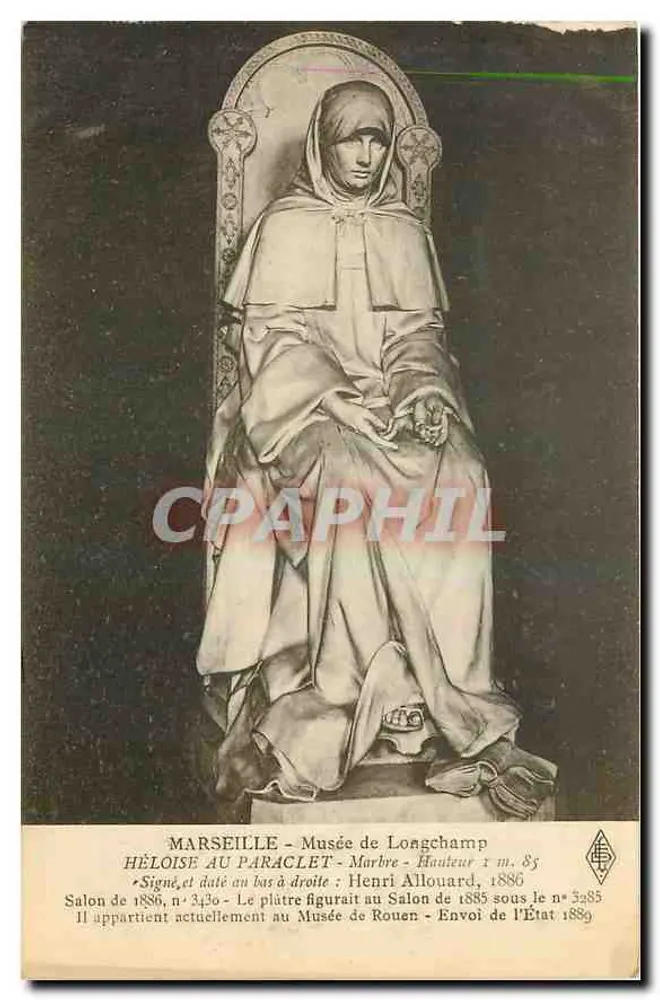 हेलोइज़ अट पैराक्लेट — मार्बल स्टैच्यू — हेनरी अलॉअर्ड, 1886 के सैलॉन - आगे