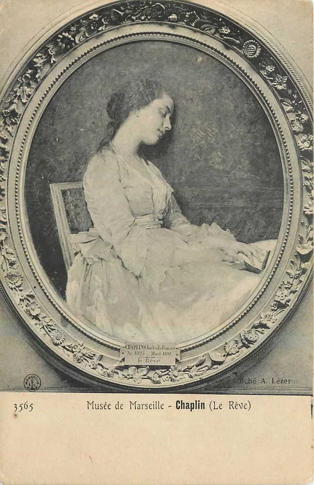 Museu de Marselha - Chaplin (O Sonho) — obra de Charles-François Chaplin, nascido em 1825, falecido em 1891 — editada por A. Lézer - Frente