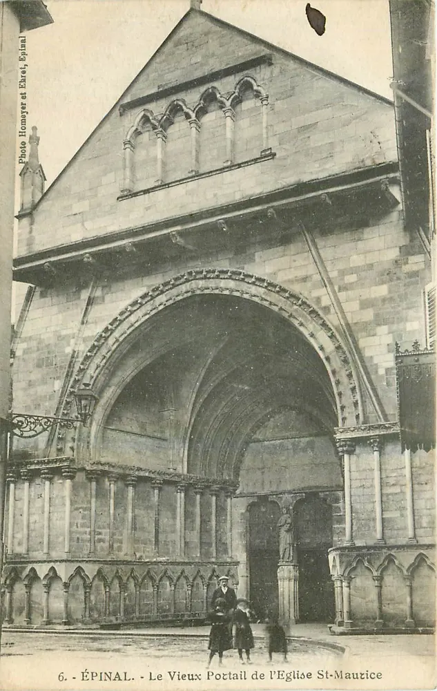 Épinal - Der alte Portal der Kirche St-Maurice — Foto Homoyer et Ehrat, n°6 - Vorderseite
