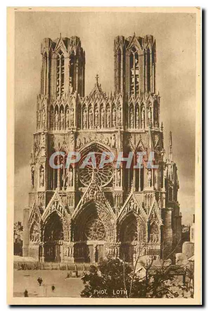 Kathedrale von Reims — Ansicht der Fassade — Foto. Loth - Vorderseite