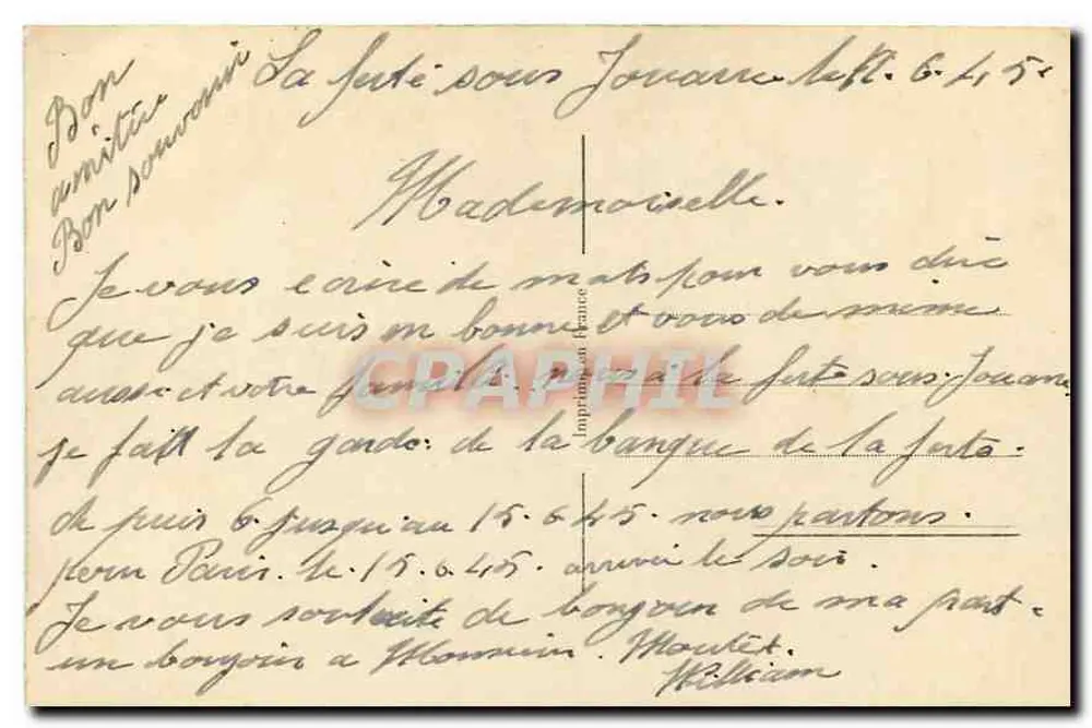 Paris — Souvenir de Paris — AN Paris 618 - Verso