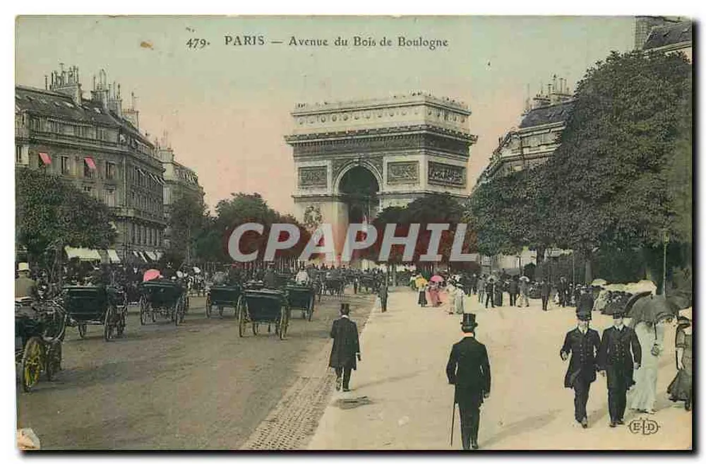 Paris — Avenue du Bois de Boulogne — Éditeur E.P.D. n° 479 - Recto