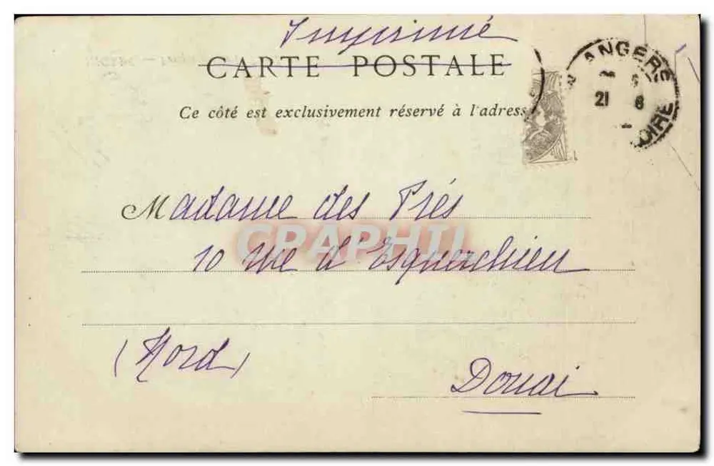 Angers — Perspektive der Rue Beaurepaire, Aufnahme vom Pont — Collections ND Phot. n° 37 - Rückseite