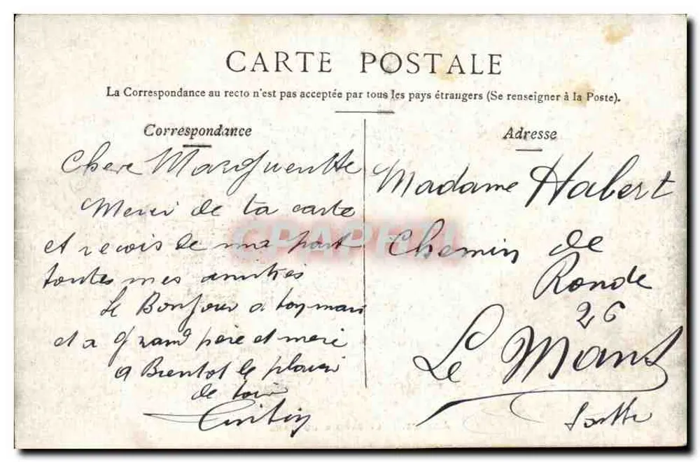 Angers — O JARDIM DO MAIL — Spercy - Verso